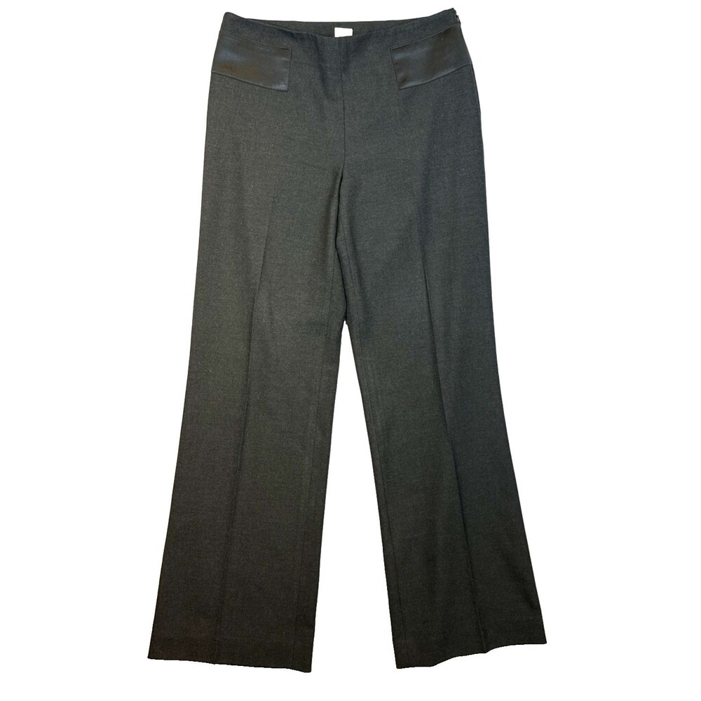 Vintage City DKNY Plaza Pant Y2K Grey Size 2P Petite Wide Leg Made in Hong Kong